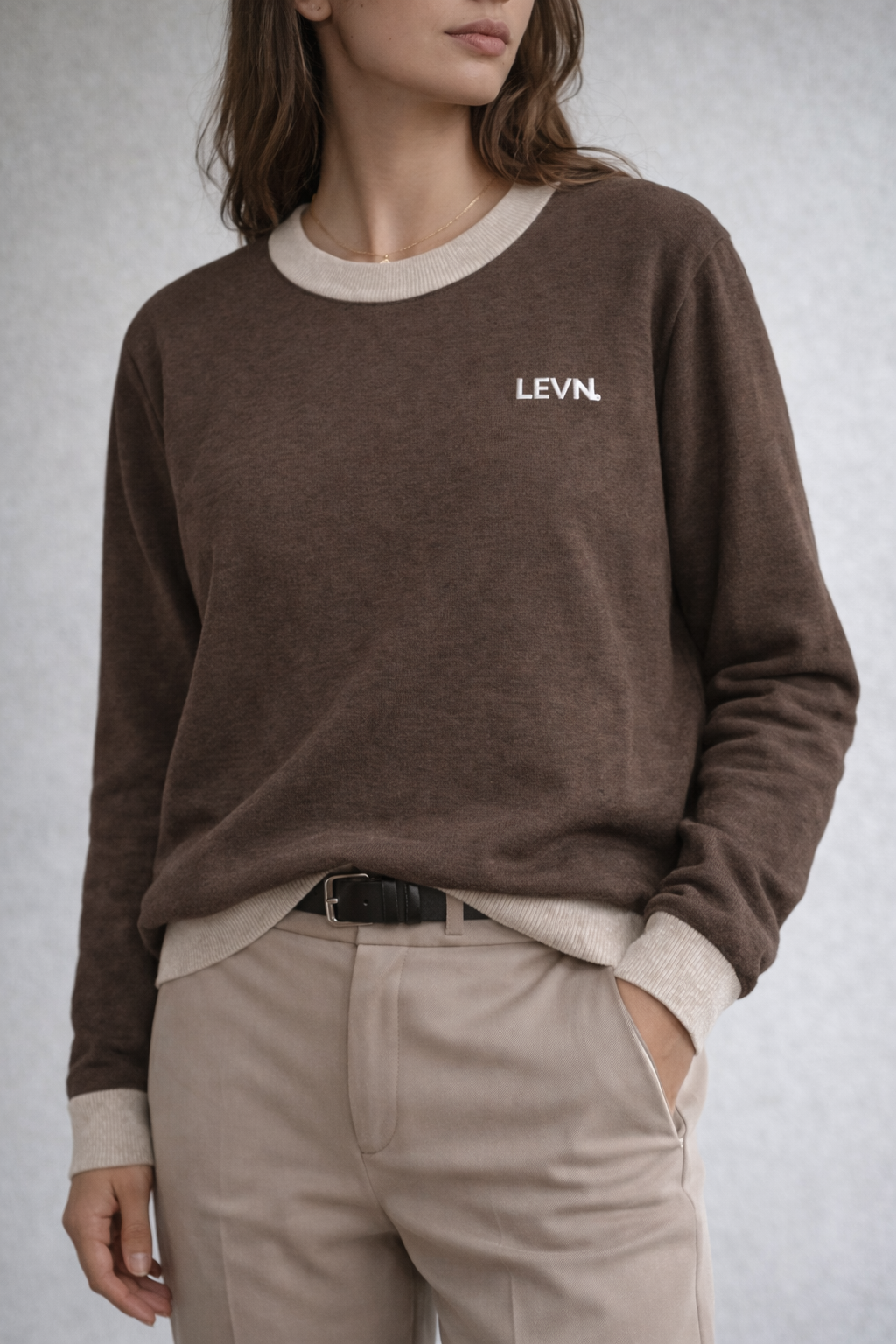 LEVN. Knit Crewneck Sweater