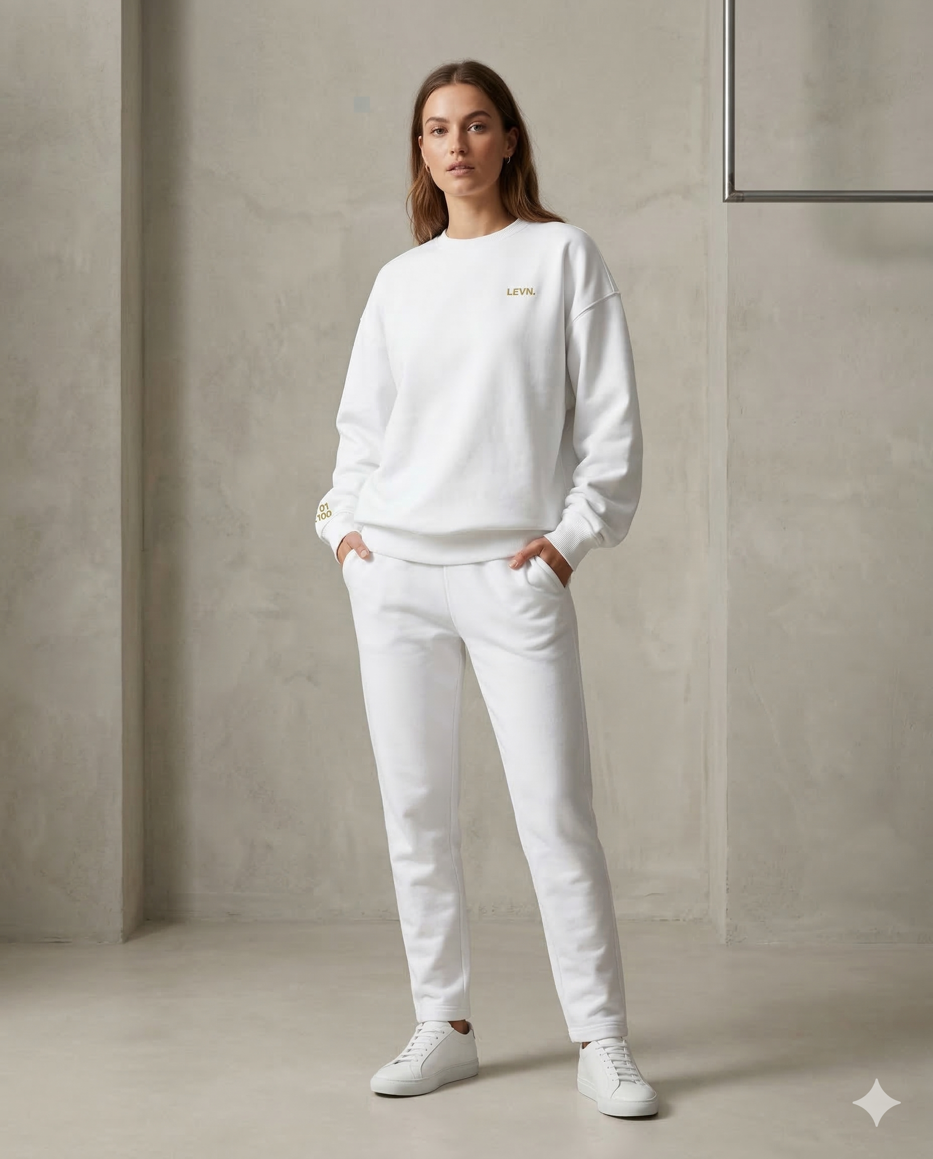 LEVN. Signature Oversized Crewneck - Old Gold