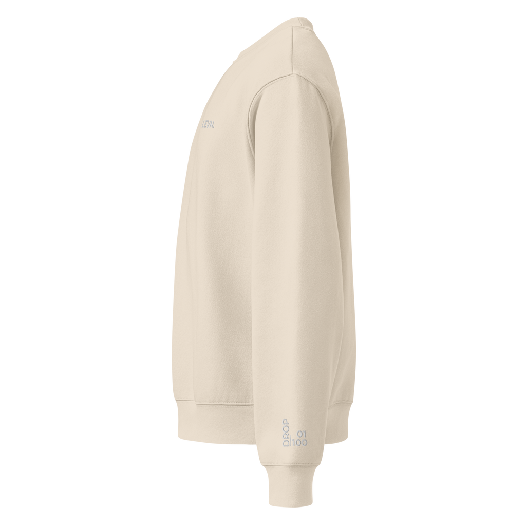 LEVN. Limited Signature Crewneck - Beige White